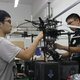 Students at Southeast University tweak a drone.